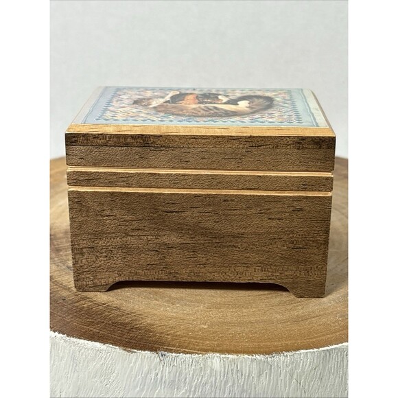 VTG 1989 San Francisco Music Box CO. Cat Kittens Music Trinket Jewelry Box NICE! - Picture 5 of 7